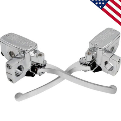 CHROME BRAKE MASTER CYLINDER CLUTCH LEVERS FOR SUZUKI INTRUDER 800 1400 1500 US 
