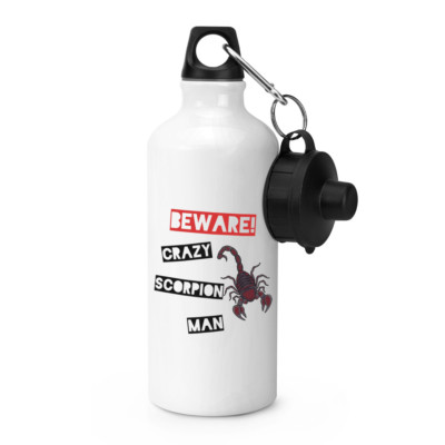 Gourde Rigolote 600ml Beware Crazy Shark Man - Bouteille Sport Camping