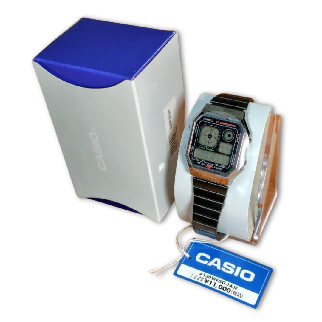 CASIO A130WEGG-1AJF Vintage Style Digital Watch Black Digital Dial
