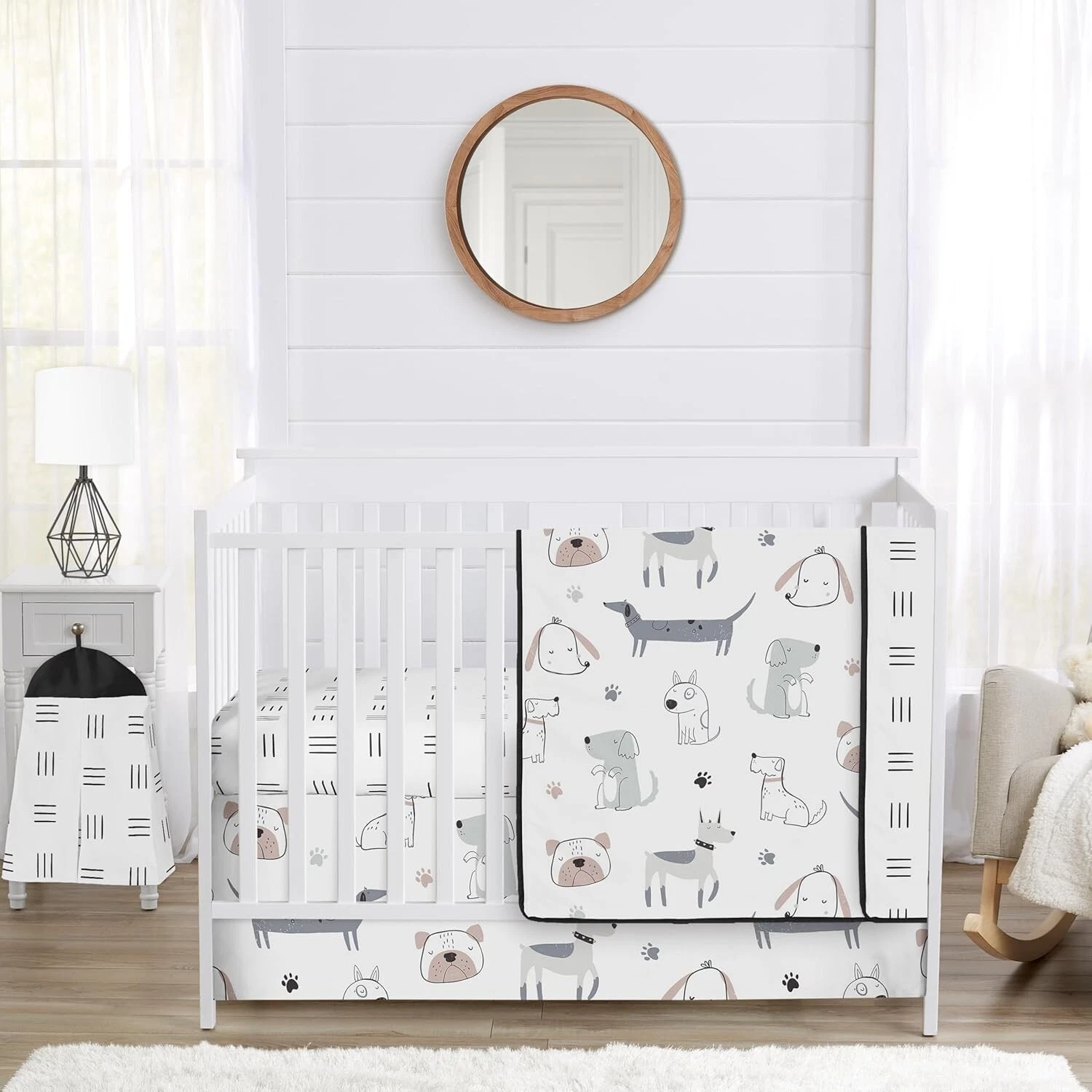 NEW Neutral 4pc Baby Crib Bedding Set (Blanket Sheet Skirt Diaper Stacker)
Opens in a new window or
