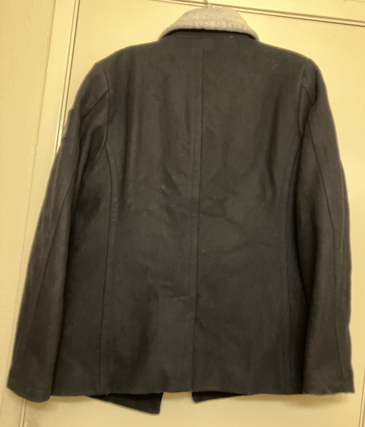 Superdry Men's Rookie Sherpa Collar Peacoat Black Sz M M50LT008 Double Breasted image 5