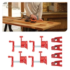 (4 Pack) 3/4" Heavy Duty Wood Gluing Pipe Clamp Set PRO Woodworking Cast Iron US