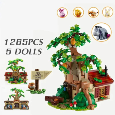 MOC Winnie Puuh Baumhaus Blöcke Bär DIY Bausteine Cartoon 3D Modell 