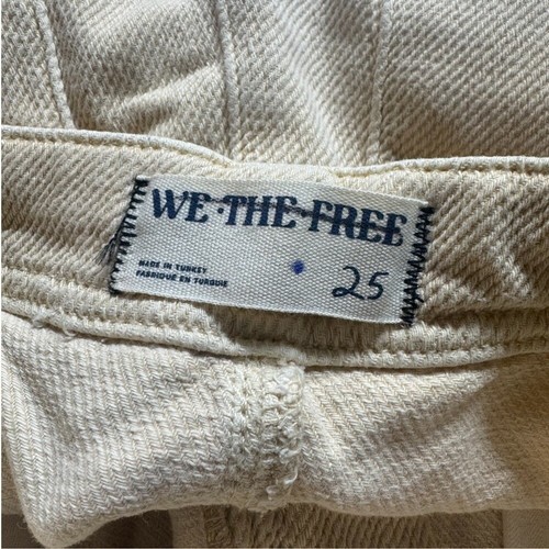 Pantalones de mezclilla Free People Osaka Barrel tiro medio We The Free en crema con leche 25 nuevos con etiquetas - Imagen 7 de 11