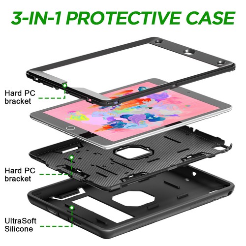 Custodia per Apple iPad 6a/5a Generazione 9.7" Resistente Antiurto Protezione StandCover - Foto 4 di 49