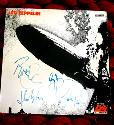 Led Zeppelin 100% Genuine Fully Hand Signed LP with COA Signed by 