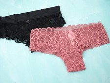 2 NEW Victoria's Secret VTG 2016 PINK Lace Cheekster Hipster Panties LOT