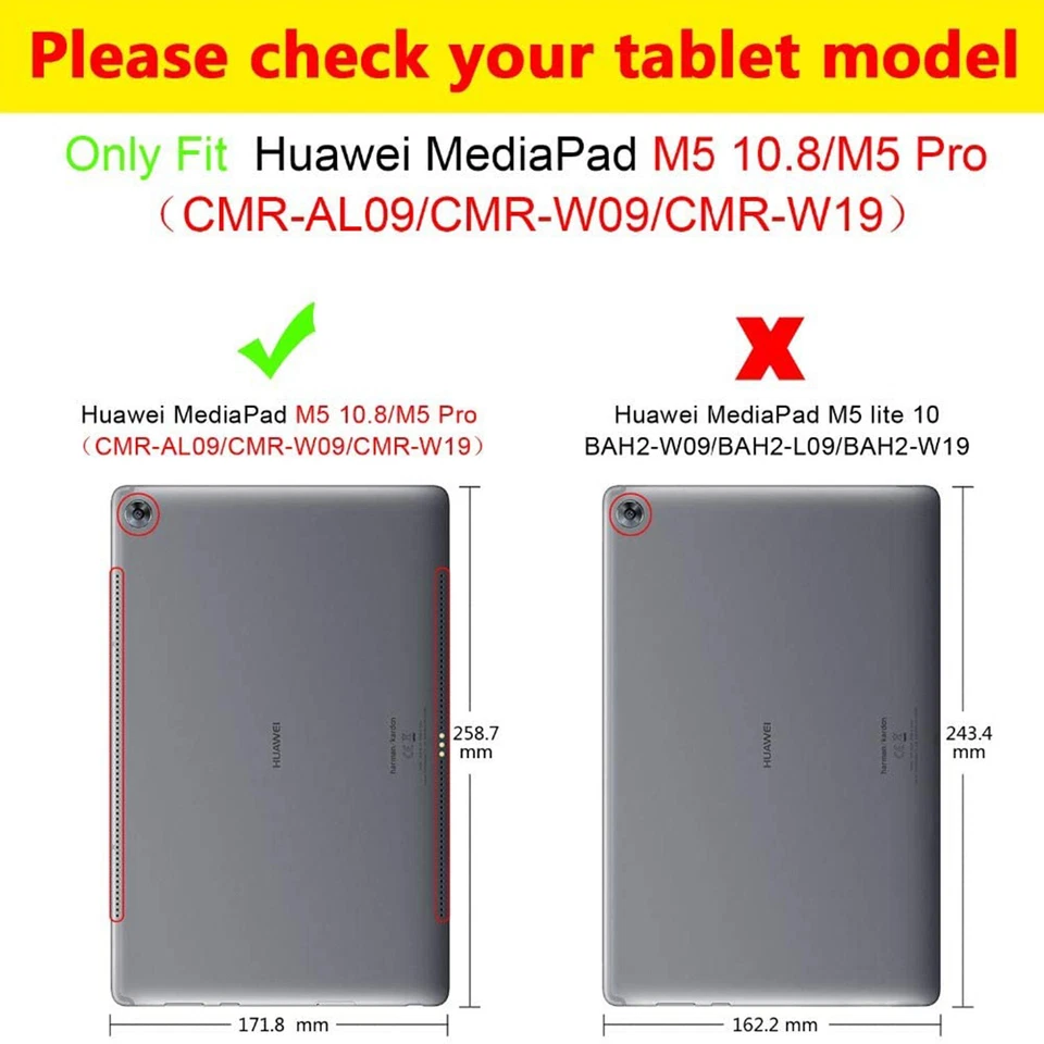 Shell Magnetic Stand Case Leather Smart Cover For Huawei MediaPad M5 10.8" Inch - Image 2 of 2