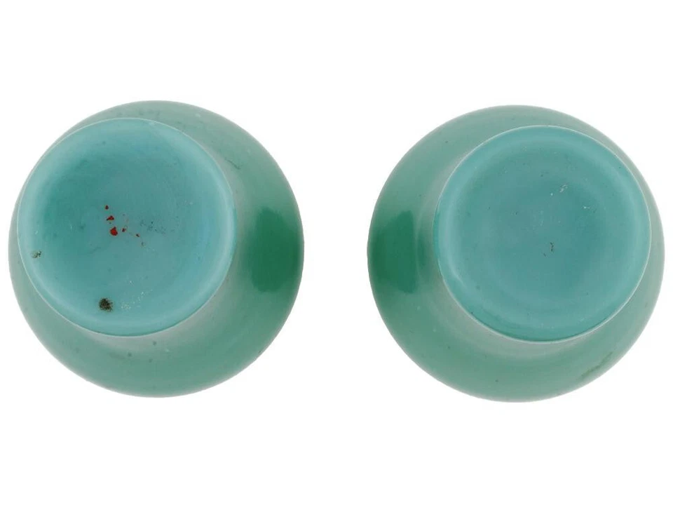 ⭕️Par de jarrones turquesa del siglo XIX, cristal de Pekín Foto 2 de 4