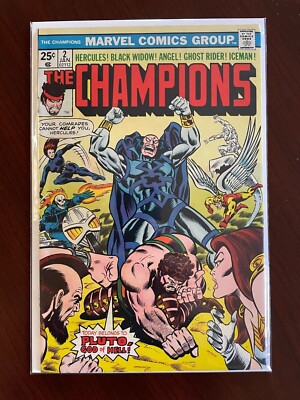 The Champions #2 (Marvel Comics 1976) Ghost Rider Black Widow Iceman 7.5 VF-