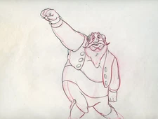 STROMBOLI THE VILLAIN FROM PINOCCHIO COLORFUL DISNEY PRODUCTION CEL DRAWING 1940