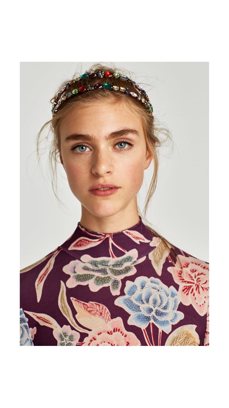 Zara Aubergine Pink Blue Floral Long Sleeves Dress Size M Uk 10 BNWT eBay