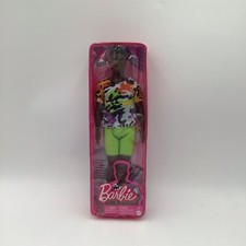 Barbie Ken Fashionistas Doll #183 Black Curly Hair Camo Shirt Neon Green Shorts