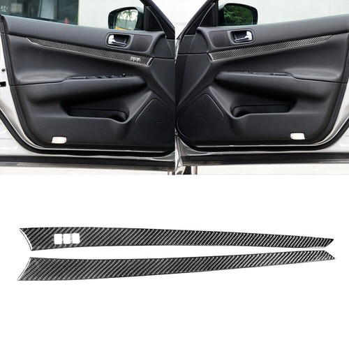 Sedan Carbon Fiber Car Interior Front Door Panel Cover Trim 2* For