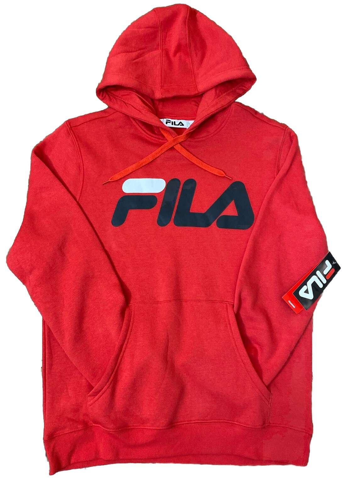 Felpa con cappuccio FILA grande rossa logo classico uomo nuova con etichette grafica nuova con etichetta