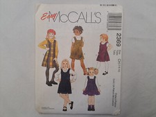 McCall's Pattern - Children's Girls Jumper Sz 7-10 2369 - Uncut