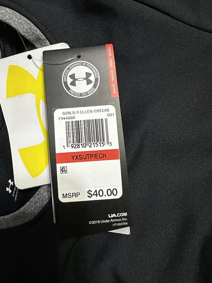 Under Armour Girls’ COLDGEAR Base Layer Long Sleeve Shirt Black Size X-Small - Image 3 of 4