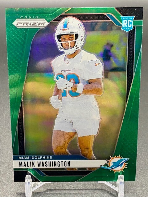 2024 Panini Prizm Malik Washington Green Holo (RC) #371 Rookie