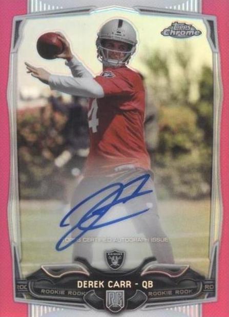 2014 Topps Chrome Mini - Derek Carr #115 BCA Pink Refractor Rookie ...