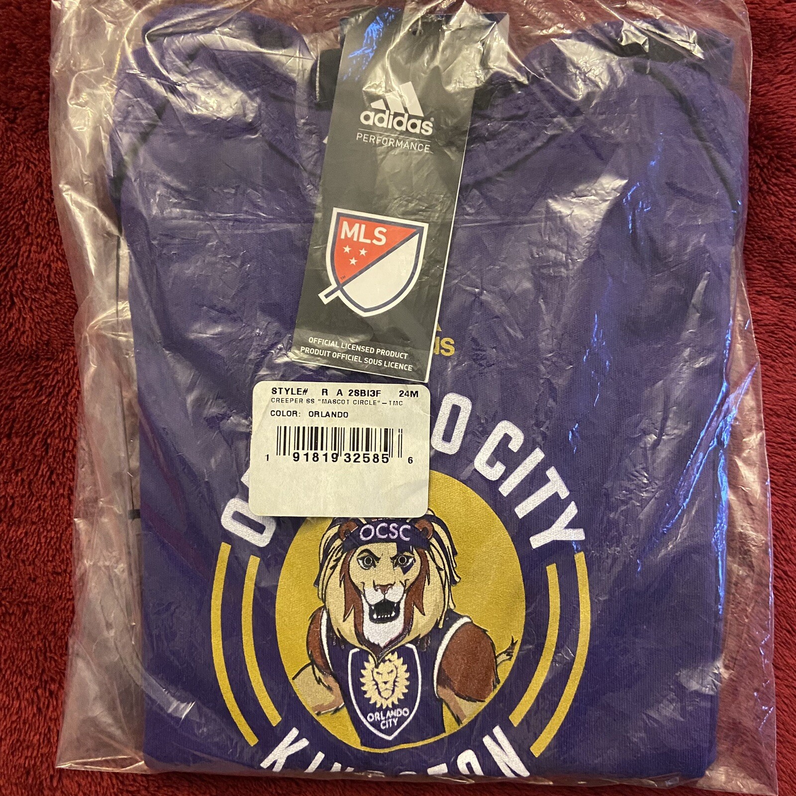 MLS Orlando City Lions adidas Bodysuit Infant Size 24 Months Soccer
