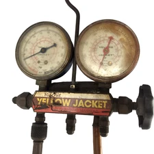 Vintage Ritchie’s Yellow Jacket Testing And Charging Manifold W Hose