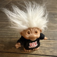 DAM Troll Grandpa Doll Retired And Loving It Outfit 4.5 Inch White Hair 1986 Vtg