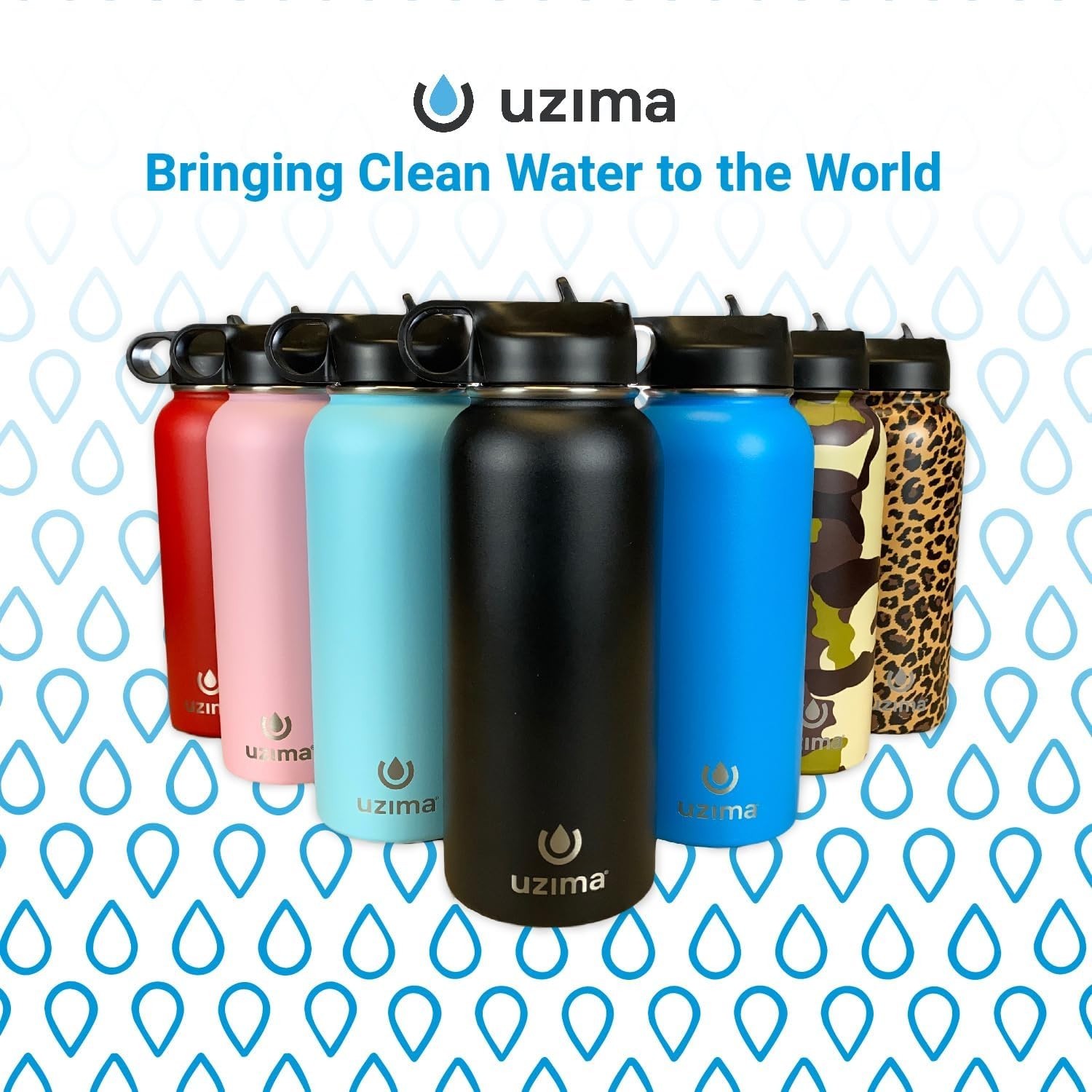 Uzima - Z-Source Filtered Water Bottle for Hiking and Travel - 32 oz