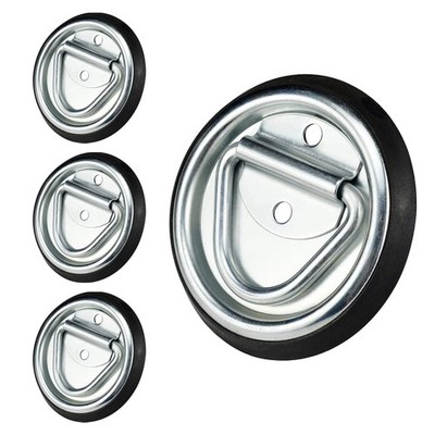 4Pcs D-Ring Tie Down Anchors, 4 Inch Heavy Duty Tie Down Hooks Floor Flush Su...