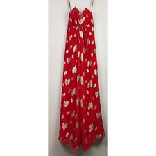 Vintage Victor Costa Strapless Dress Red/Gold 2