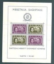 ALBANIA 1938 mint miniature sheet