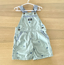 OshKosh B'gosh 24M Light Blue Nautical Anchor Overall One-Piece Adjustable