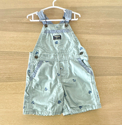 OshKosh B'gosh 24M Light Blue Nautical Anchor Overall One-Piece Adjustable