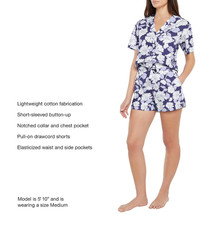 Gap Womens Pajama Set-Blue Floral-Size Large-NWT