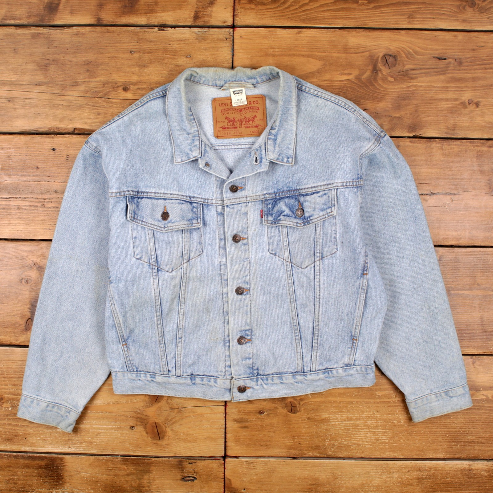 Vintage Levis Denim Jacket L Mens 90s Blue Relaxed...