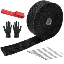 Exhaust Heat Wrap Roll 2 X 50 Black Fiberglass Heat Shield Tape 1 Rolls 5cm... Exhaust Heat Wrap Roll 2 X 50 Black Fiberglass Heat Shield Tape 1 Rolls 5cm...