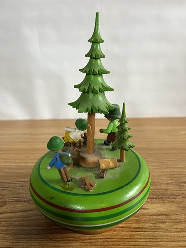 1970's Steinbach Reuge Pedestal Twist & Pull Pin Music Happy Wanderer Germany - Picture 5 of 11
