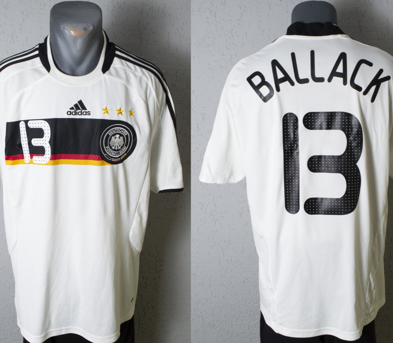 Germany Ballack Jersey 2008 Euro Home Football Vintage Soccer Mens Shirt Size L