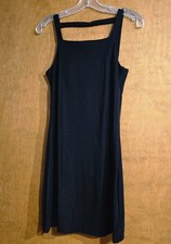 Vtg Y2K Express Tricot Black Strechy Travel Dress jrs 3/4
