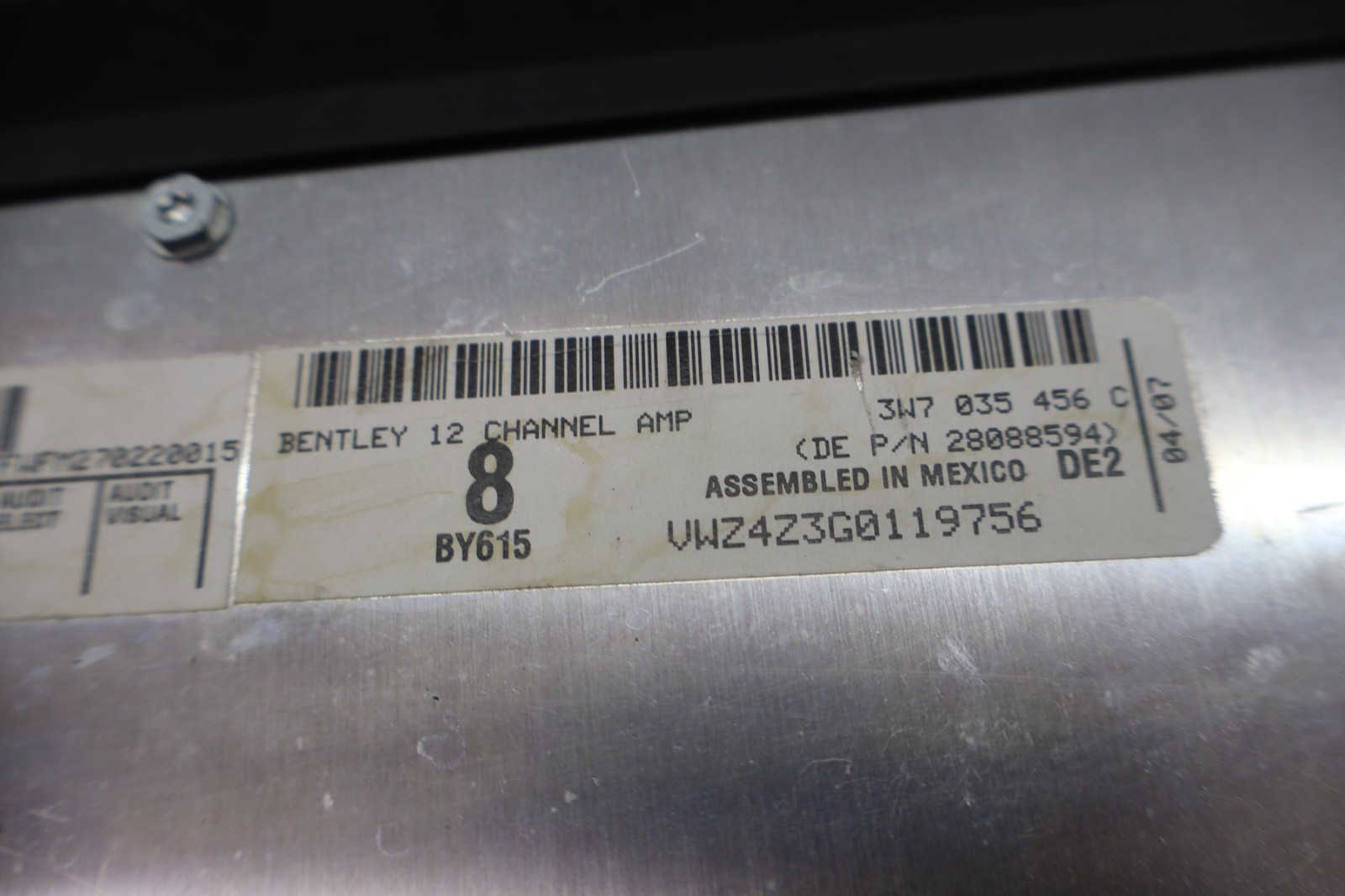 07-11 Bentley Continental GTC Audio Sound System Amplifier Amp 3W7035456C OEM