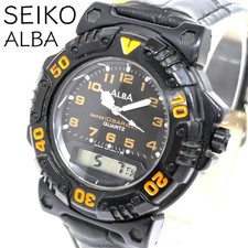 SEIKO ALBA Quartz Watch Analog Digital 10 Bar Water Resistant From Japan