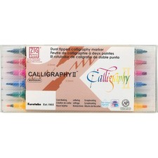 Kuretake ZIG Calligraphy II: 6-Color Essential Marker Set MS-3500