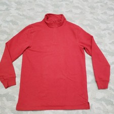 Pendleton Sweater Mens Small Red Quarter Zip Long Sleeve Mock Neck