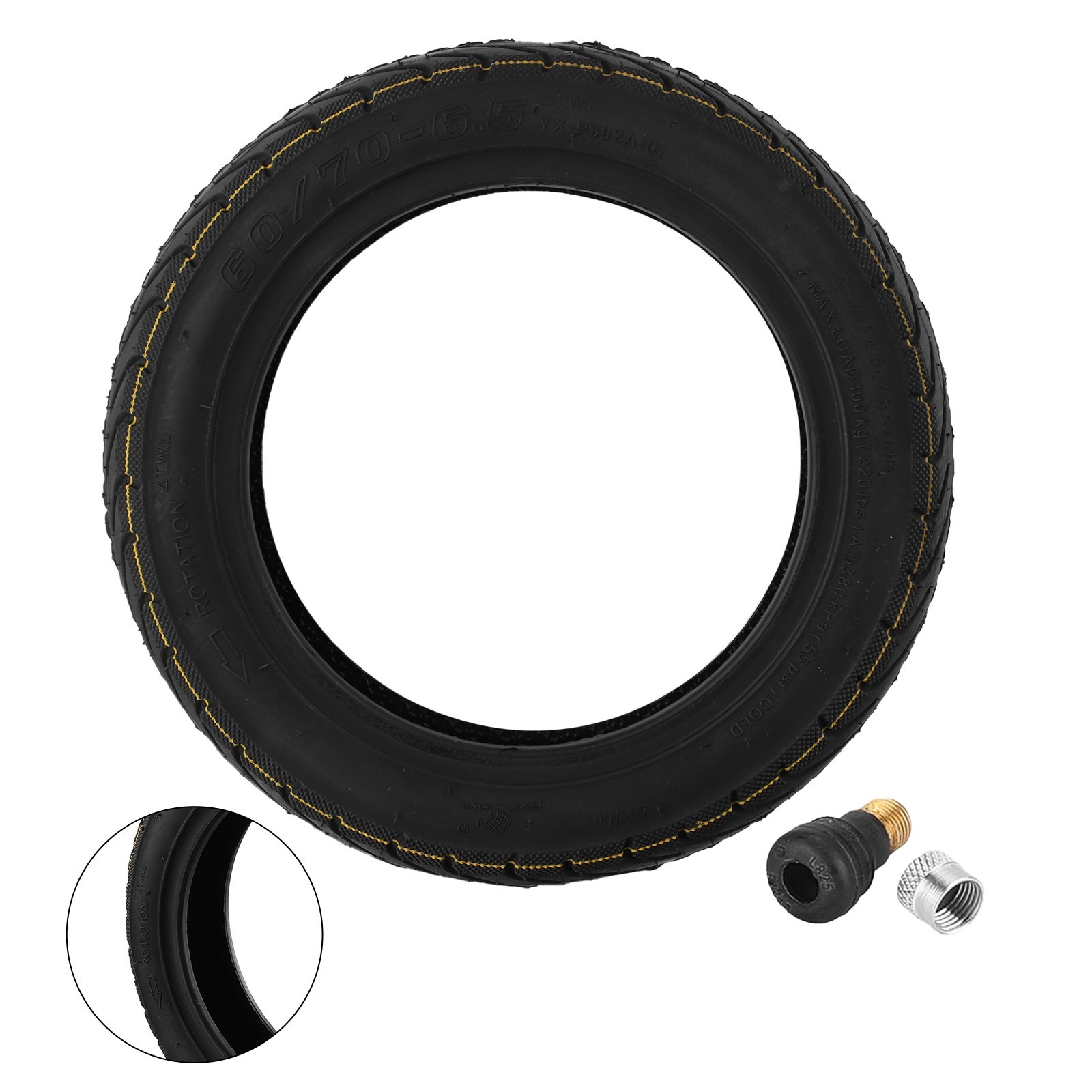 10 Inch Electric Scooter Tubeless Tire with Gas Nozzle 245x245x55mm