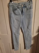 Seven 7 Tummyless High Rise Skinny Light Wash Womens Jeans Size 10
