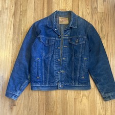 Levi’s Blanket Lined Dark Wash Type 3 Trucker Jacket 38 L USA Made Vintage