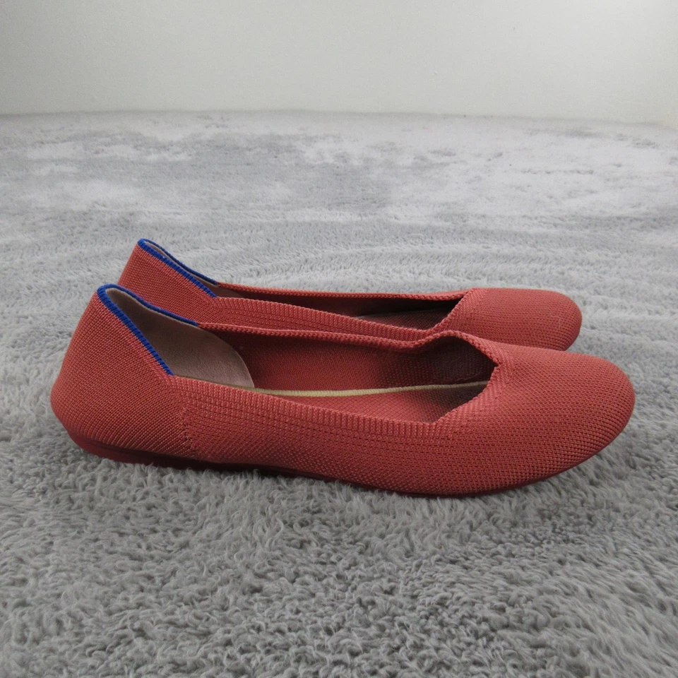 Rothy's The Flat Shoes Womens Size 8.5 Coral Red Knit Washable Ballet Recycled - Image 2 of 4