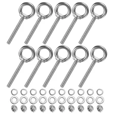 10-Sets Stainless Eyebolt M8x67mm Shoulder Lifting Eye Bolt with Nuts Washers