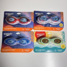 Lot of 4 Speedo Junior Swim Goggles Ages 6-14 Anti-Fog UV Glide  Sea Spray