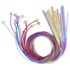 12Pcs 48" Flexible Afghan Tunisian Crochet Hook Needles 3.5-12mm Hooks Tool