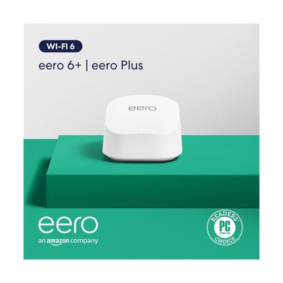 Amazon eero 6+ mesh wifi router with 1 month free eero Plus (auto-renews) - C...